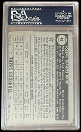 1952 Topps Joe Page #48 Johnny Sain Bio Black Back Error PSA 6 Yankees